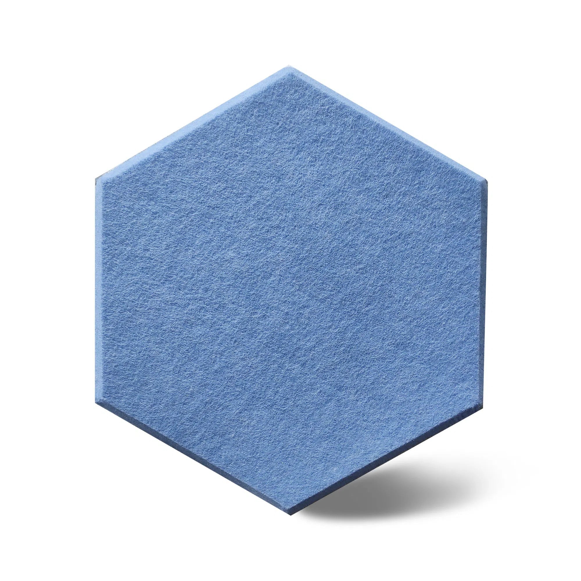 Close-up view of HEXA 3D Felt PET Wall Panels Sample - BLUE | DecorMania UK